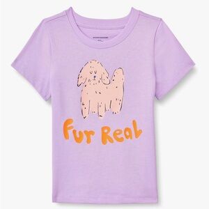 BRAND NEW 3T Amazon Essentials Lavender Kids T-Shirt with Fur Real Dog Graphic